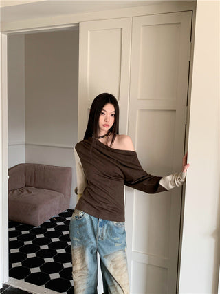 asymmetric pleat top