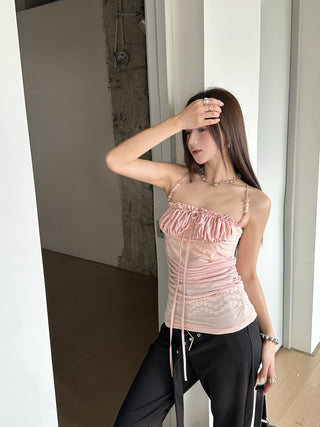 beaded lace top
