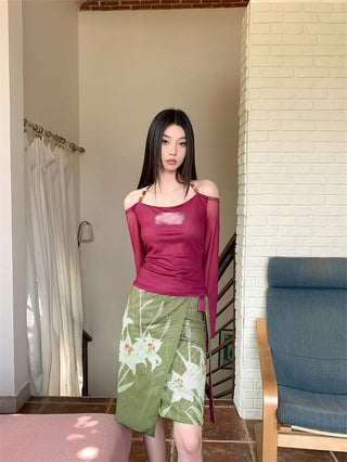 beaded suspender top