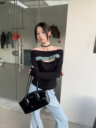 denim stitch top