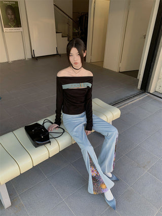 denim stitch top