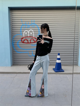 denim stitch top