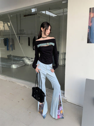 denim stitch top