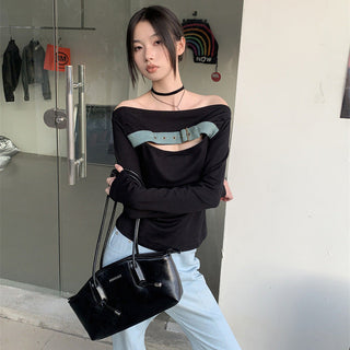denim stitch top