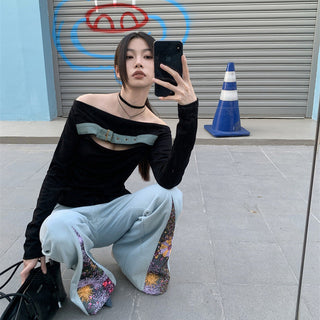 denim stitch top