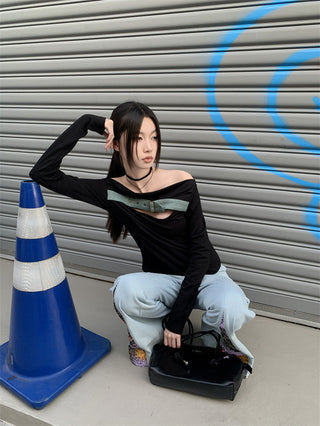 denim stitch top