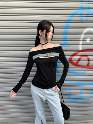 denim stitch top
