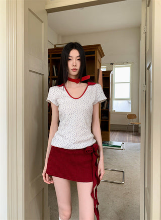 V-neck floral top