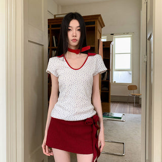V-neck floral top