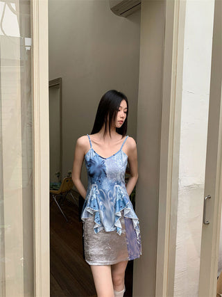 mottled skirt set