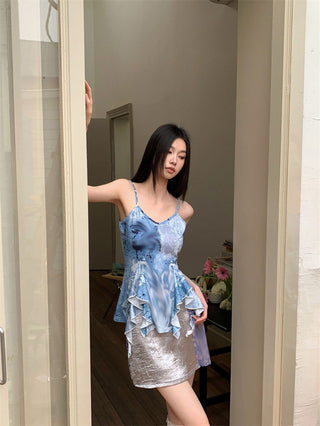 mottled skirt set