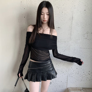 strapless mesh top