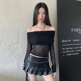 strapless mesh top