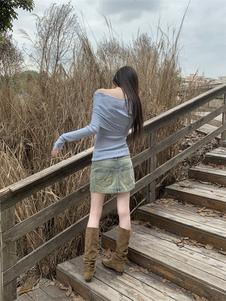 diagonal collar top