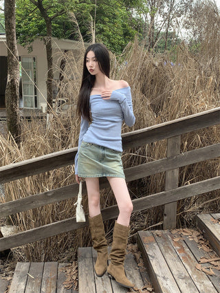 diagonal collar top