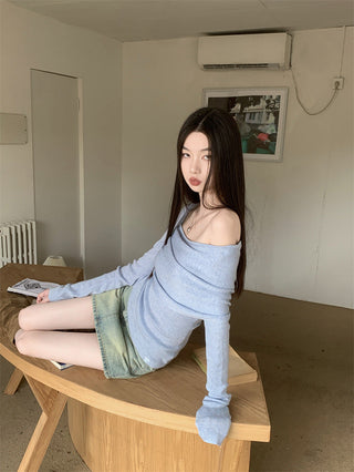 diagonal collar top