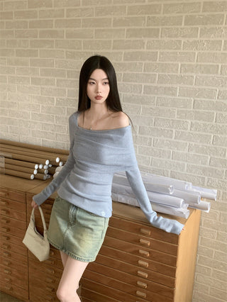 diagonal collar top