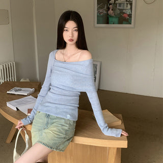 diagonal collar top