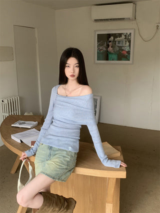 diagonal collar top