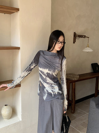 vintage print top