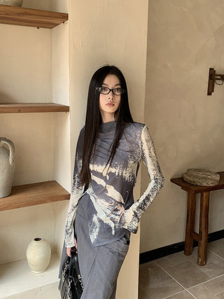 vintage print top