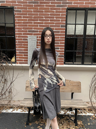 vintage print top