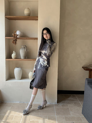 vintage print top