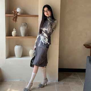vintage print top