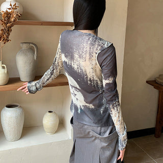vintage print top