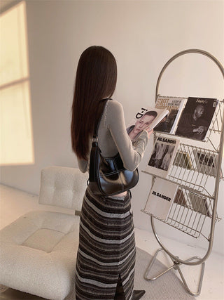 striped square-neck Top