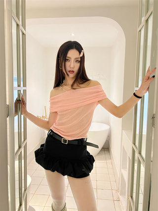 pink knit top