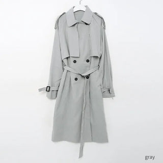 Oversized trench coat with sleeve belt