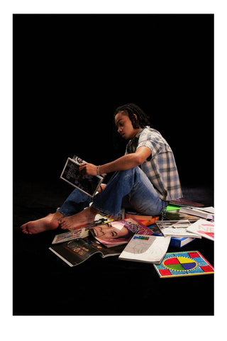 CONP Asymmetric bias-cut plaid shirt (blue)