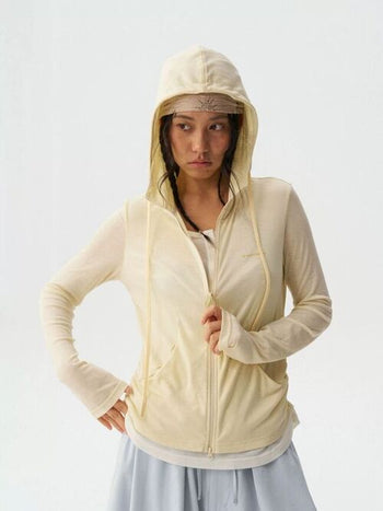 [Monterest] Lyocell Wool Blend Layered Hooded Knit Jacket