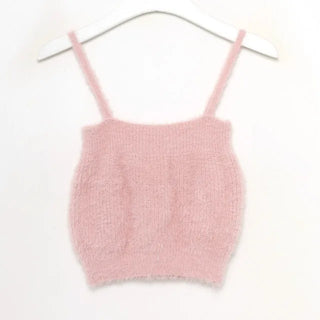 Fur Camisole Cardigan Set