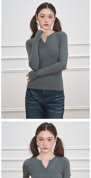 [NECY] Solid Basic Henley