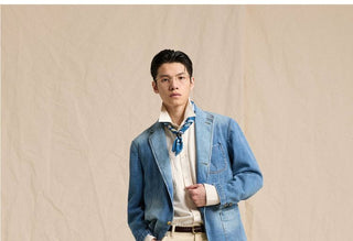 [CULTUM] Washed Denim Blazer