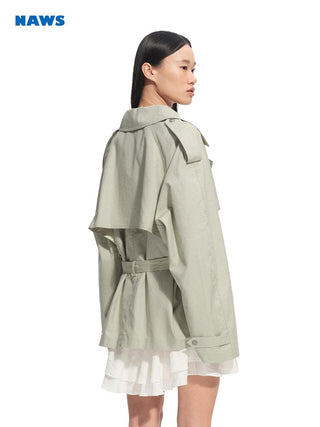 [NOTAWEAR] Twill Tencel Raglan Sleeve Trench  Coat