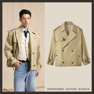 [CULTUM] Water-Resistant Cotton Short Trench Jacket