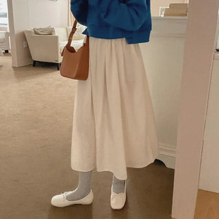Body shirring long skirt