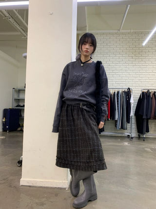 NEVERSEEZ Distressed Patch Embroidered Sweatshirt