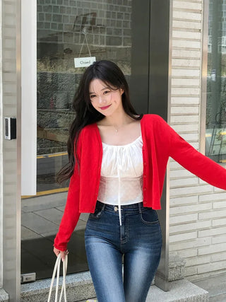 [10 colors] Linen V-neck cardigan