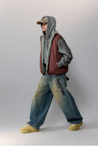 [Monterest] Reversible Fleece Stand Collar Vest