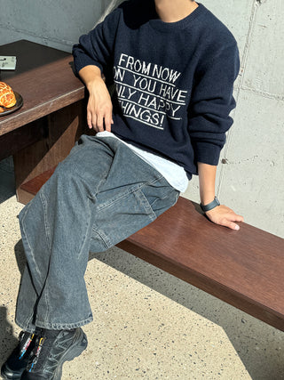 FROM NOW Intarsia Soft Knit