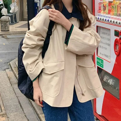 Two-tone cotton hoodie