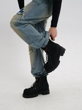[MASONPRINCE] Scottish Plaid 2-Way Workwear Boots