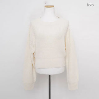 Asymmetrical Slit Shoulder Knit