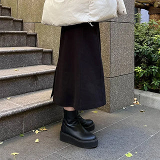 Wool A-line skirt