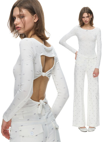 [NECY] Ribbon Allover Cutout Knot T