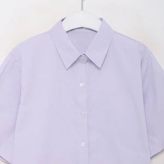 Cotton color short-sleeved shirt